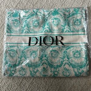 Dior beauty turquoise and White Tote Bag